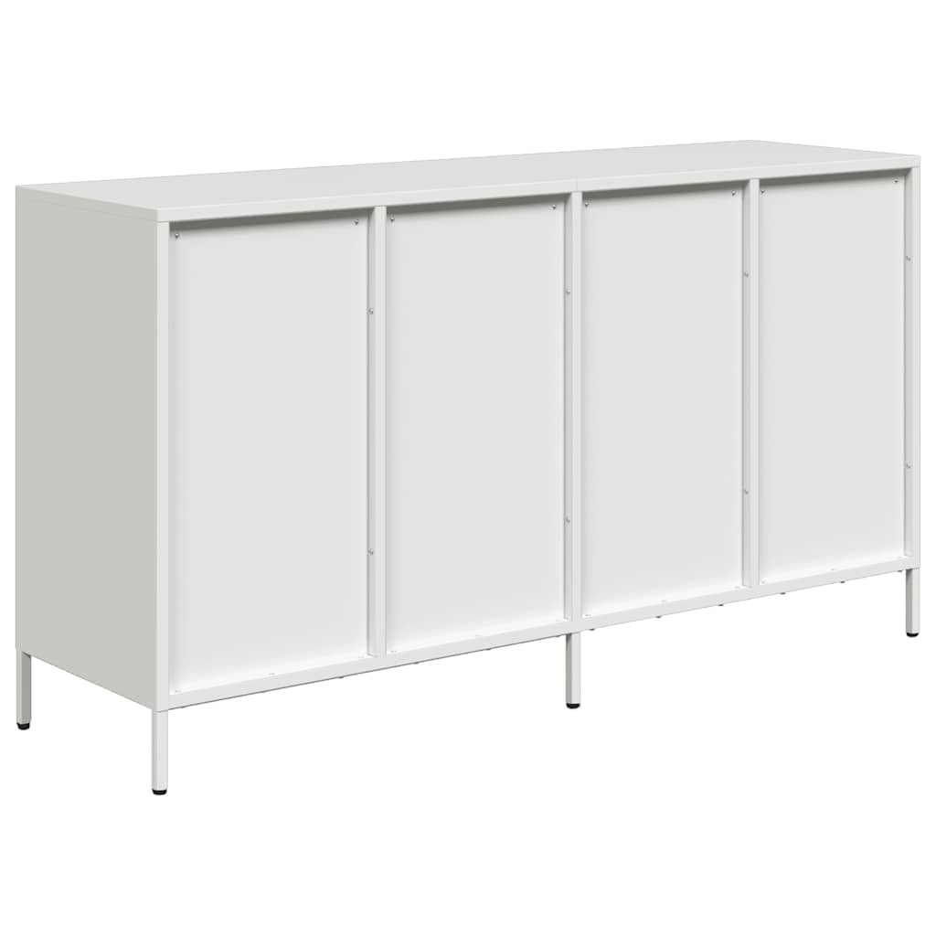Skjenk hvit 135x39x73,5 cm kaldvalset stål