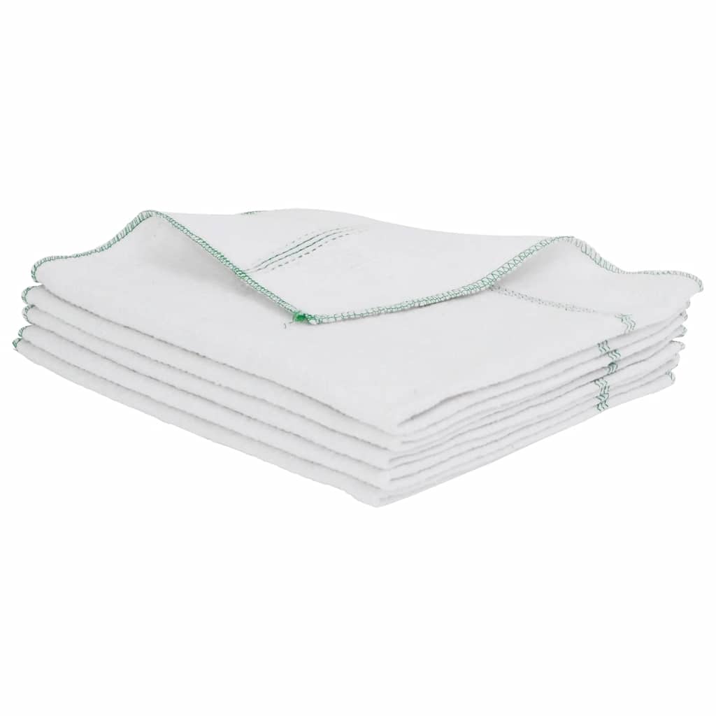 Pussekluter 5 stk hvit med grønne striper 50x60 cm