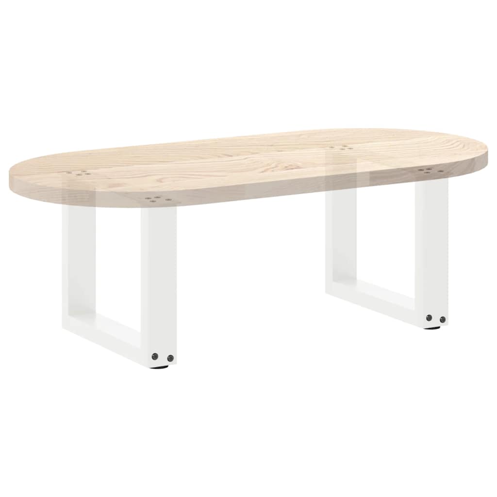 Salongbordben U-formet 2 stk hvit 30x(30-31) cm stål
