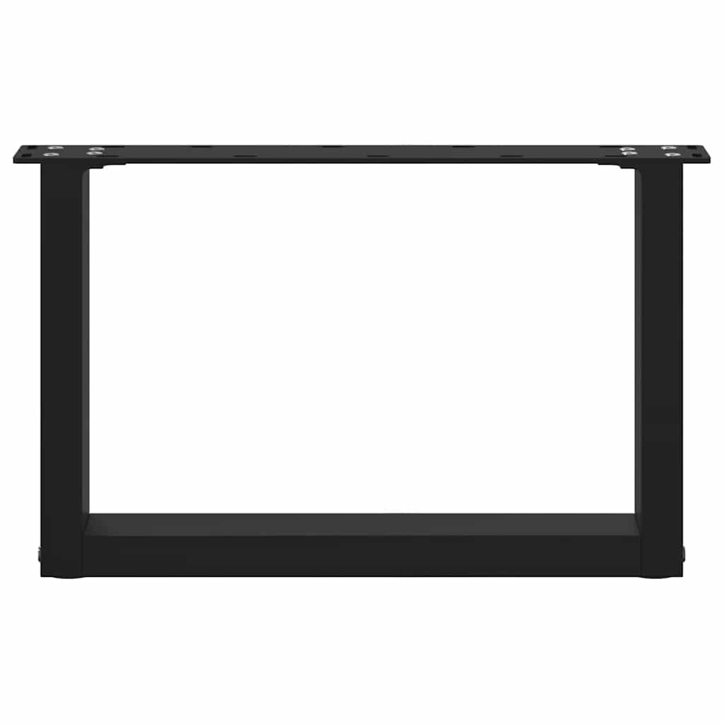 Salongbordben U-formet 2 stk svart 50x(30-31) cm stål