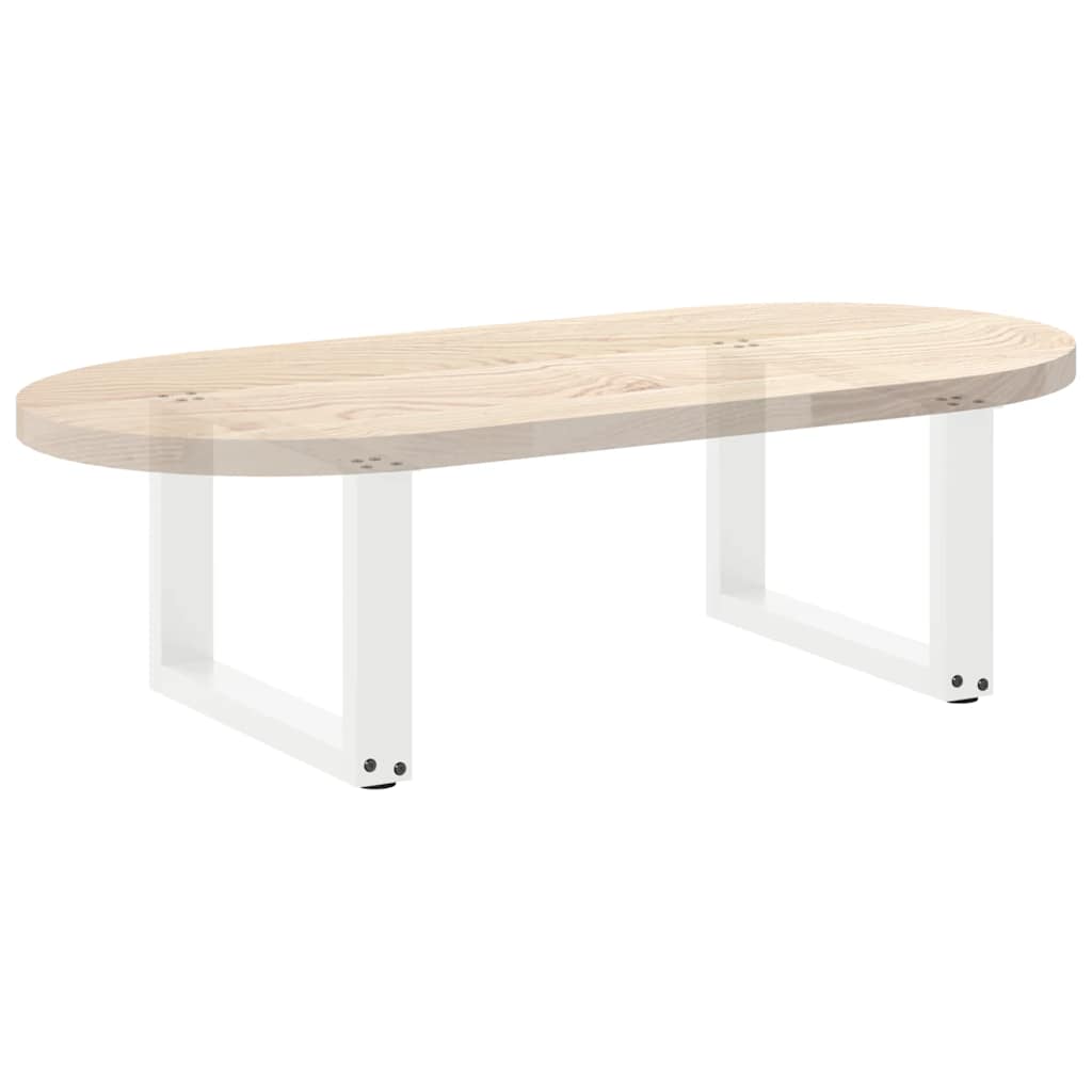Salongbordben U-formet 2 stk hvit 50x(30-31) cm stål