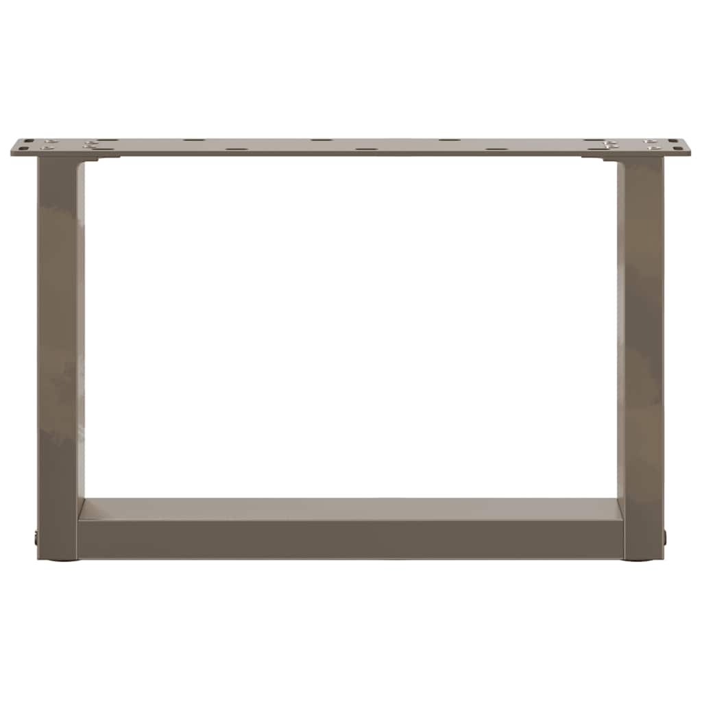 Salongbordben U-formet 2 stk naturstål 50x(30-31) cm stål