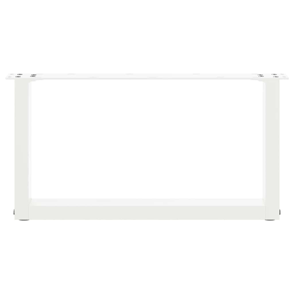 Salongbordben U-formet 2 stk hvit 60x(30-31) cm stål