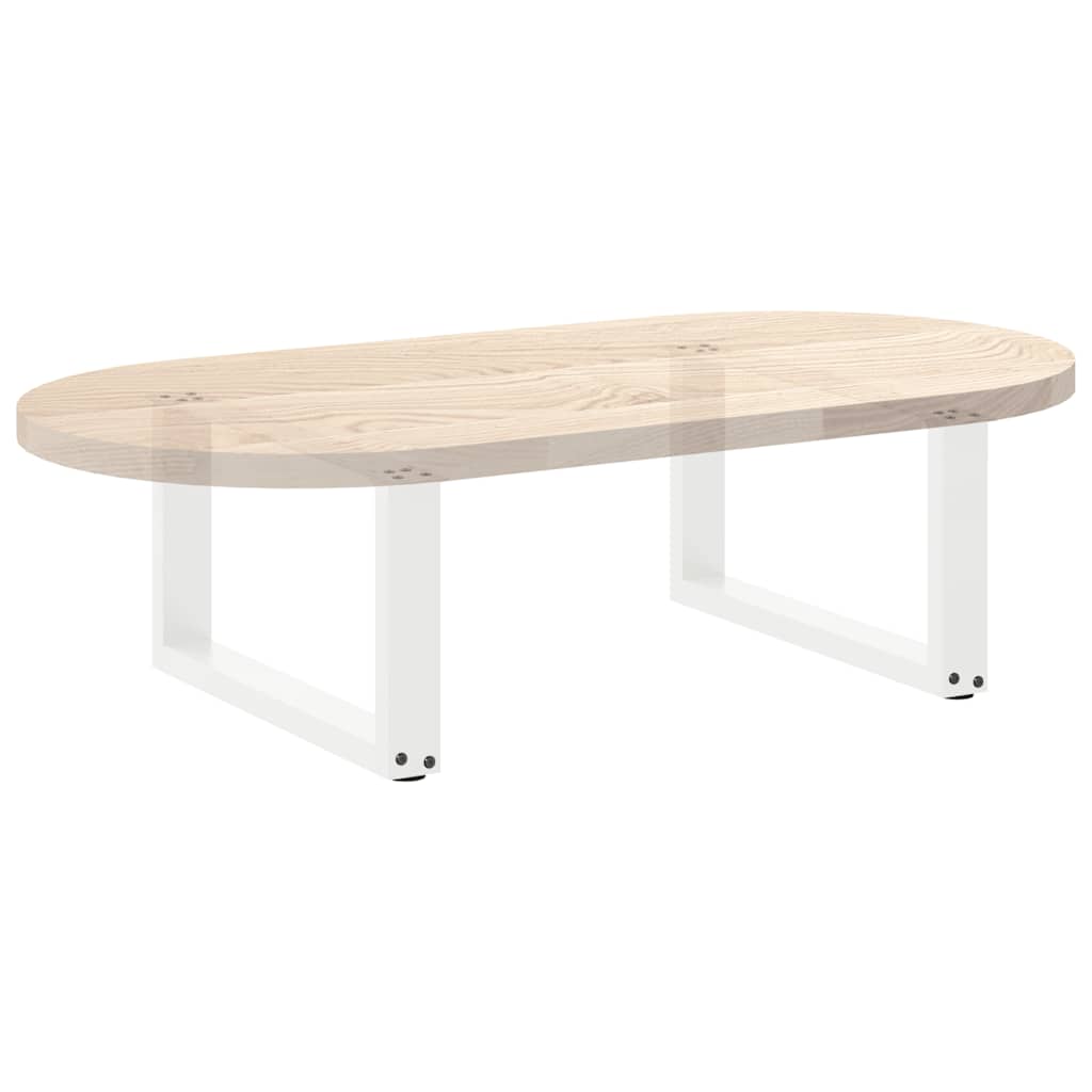 Salongbordben U-formet 2 stk hvit 60x(30-31) cm stål