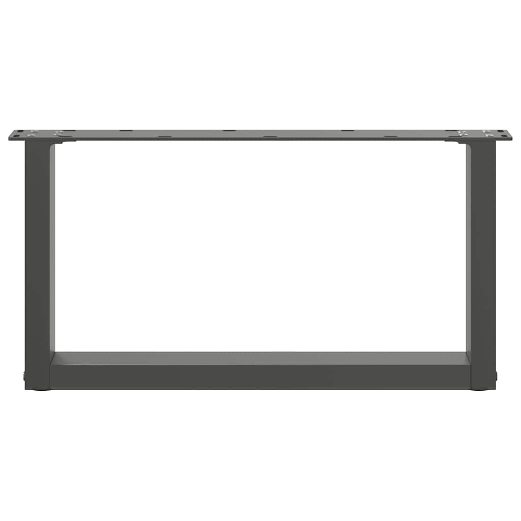 Salongbordben U-formet 2 stk antrasitt 60x(30-31) cm stål