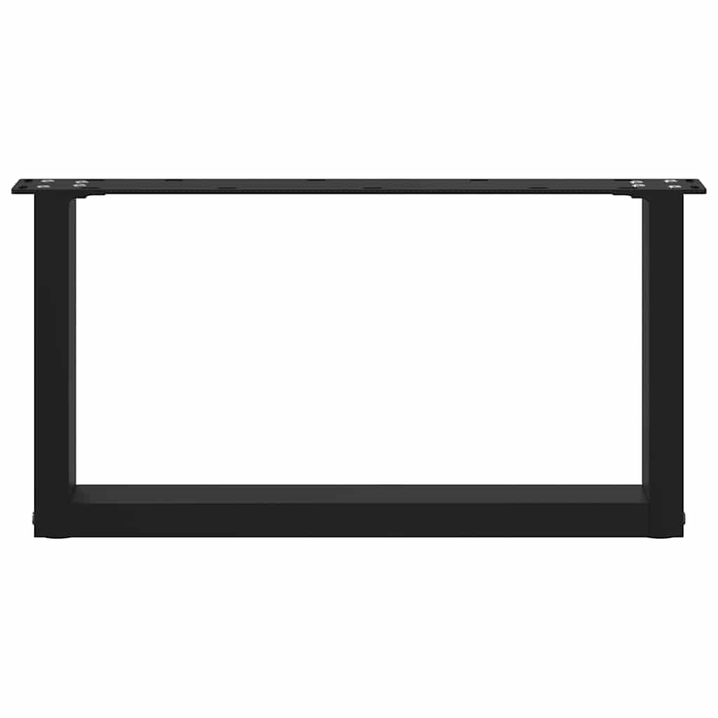 Salongbordben U-formet 2 stk svart 70 x (30-31) cm stål