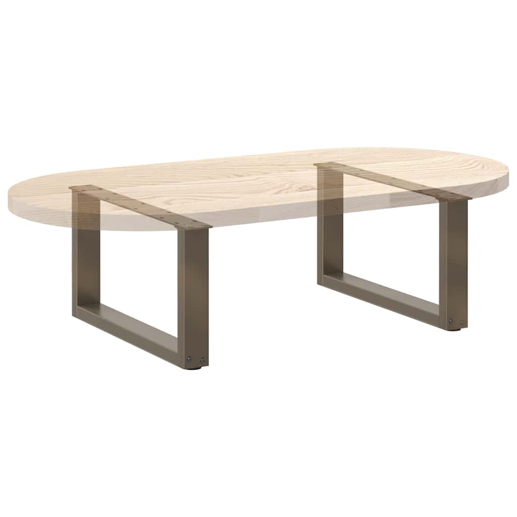 Salongbordben U-formet 2 stk naturstål 70 x (30-31) cm stål
