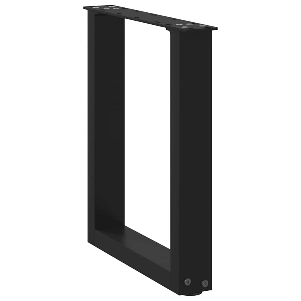 Salongbordben U-formet 2 stk svart 28 x (42-43) cm stål