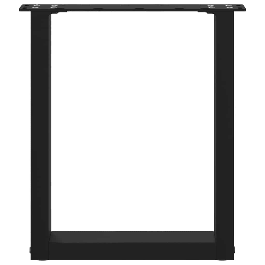 Salongbordben U-formet 2 stk svart 28 x (42-43) cm stål