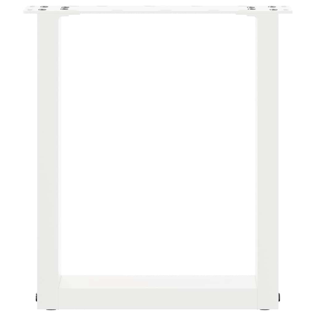Salongbordben U-formet 2 stk hvit 28 x (42-43) cm stål