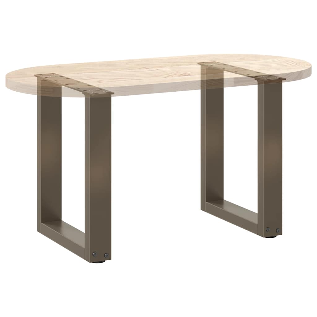 Salongbordben U-formet 2 stk naturstål 28 x (42-43) cm stål