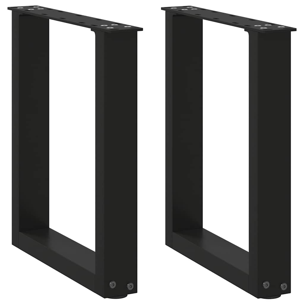 Salongbordben U-formet 2 stk svart 38 x (42-43) cm stål