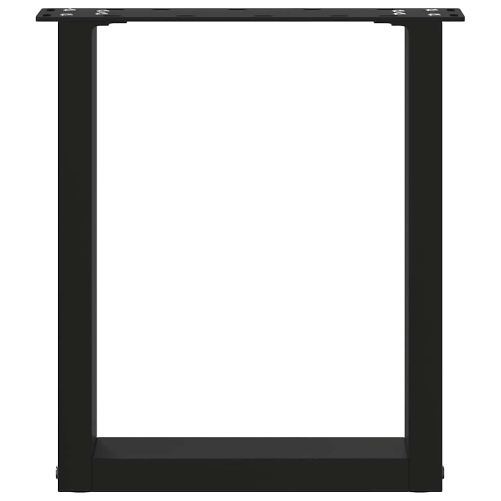 Salongbordben U-formet 2 stk svart 38 x (42-43) cm stål