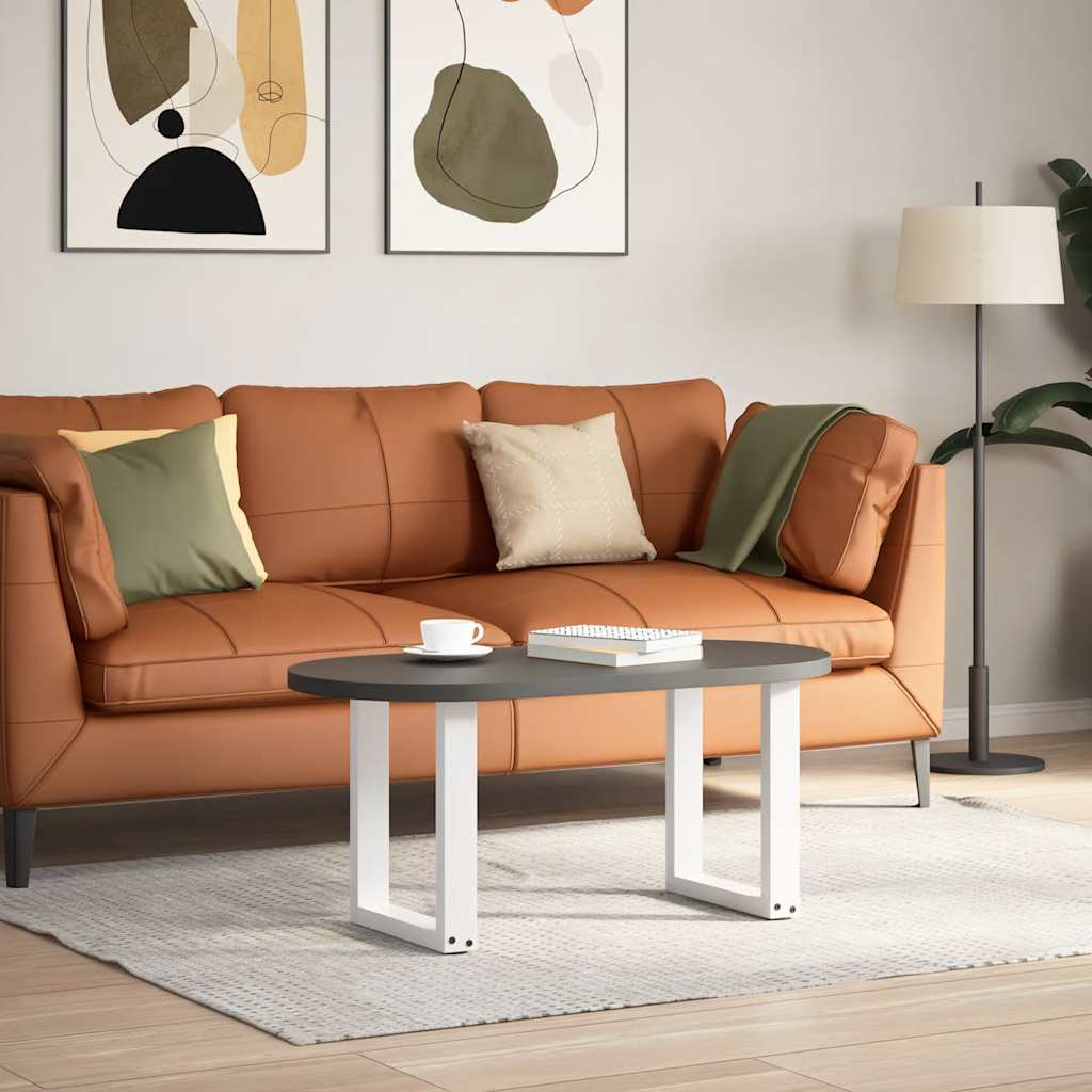 Salongbordben U-formet 2 stk hvit 38 x (42-43) cm stål
