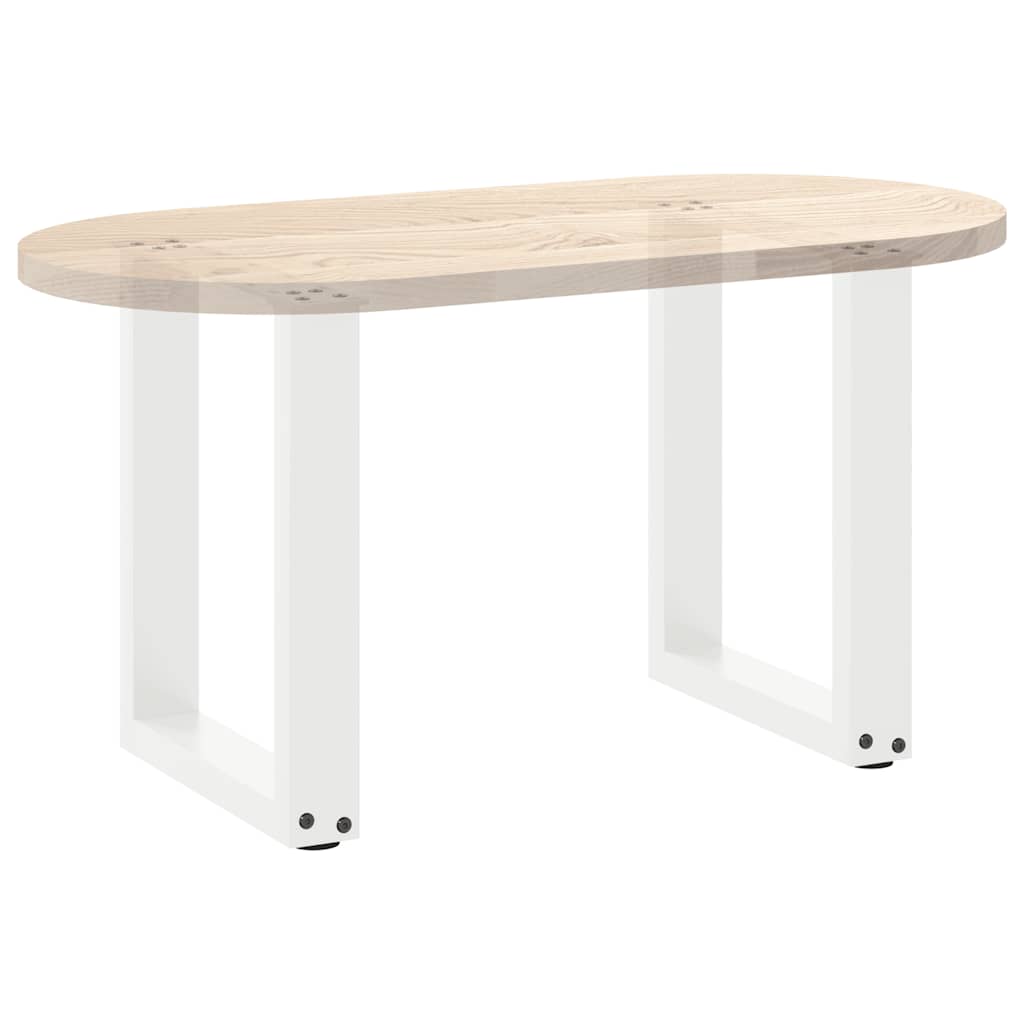 Salongbordben U-formet 2 stk hvit 38 x (42-43) cm stål