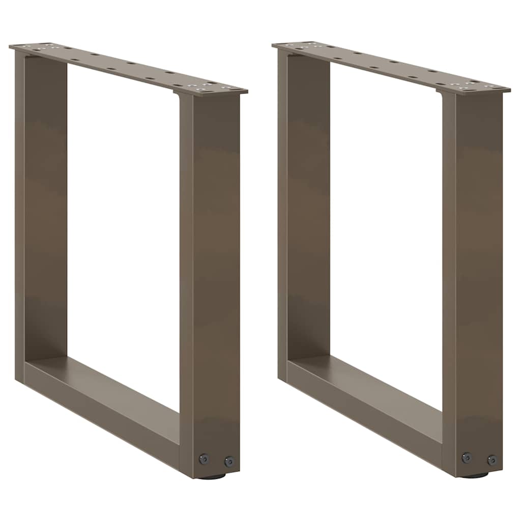 Salongbordben U-formet 2 stk naturstål 50x(42-43) cm stål