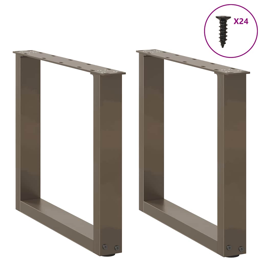 Salongbordben U-formet 2 stk naturstål 50x(42-43) cm stål