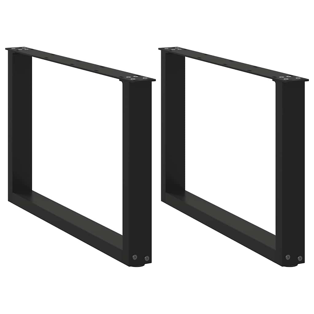 Salongbordben U-formet 2 stk svart 60 x (42-43) cm stål