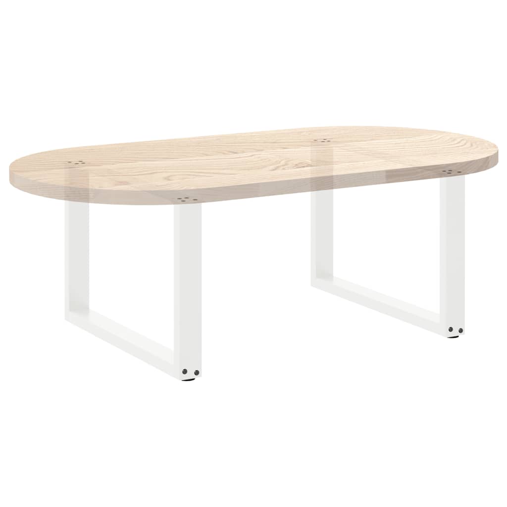 Salongbordben U-formet 2 stk hvit 60 x (42-43) cm stål