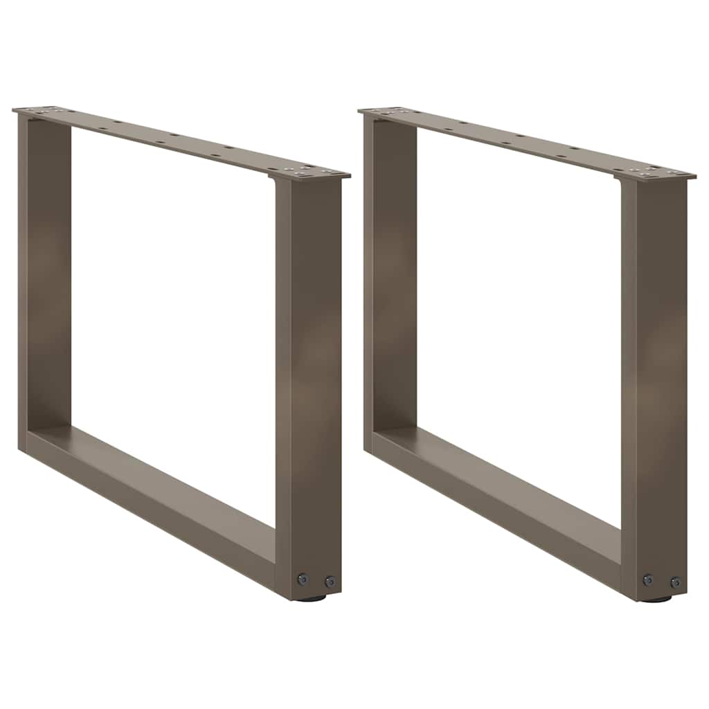 Salongbordben U-formet 2 stk naturstål 60 x (42-43) cm stål