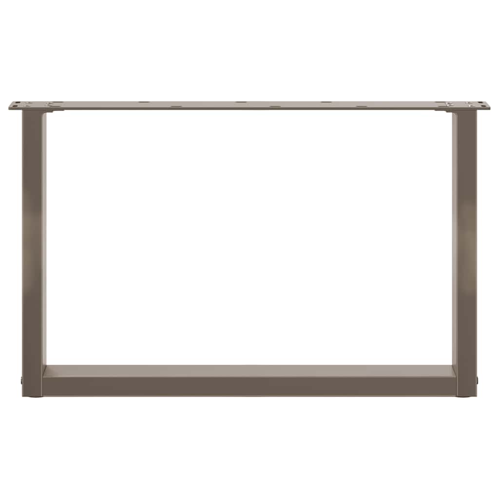 Salongbordben U-formet 2 stk naturstål 60 x (42-43) cm stål