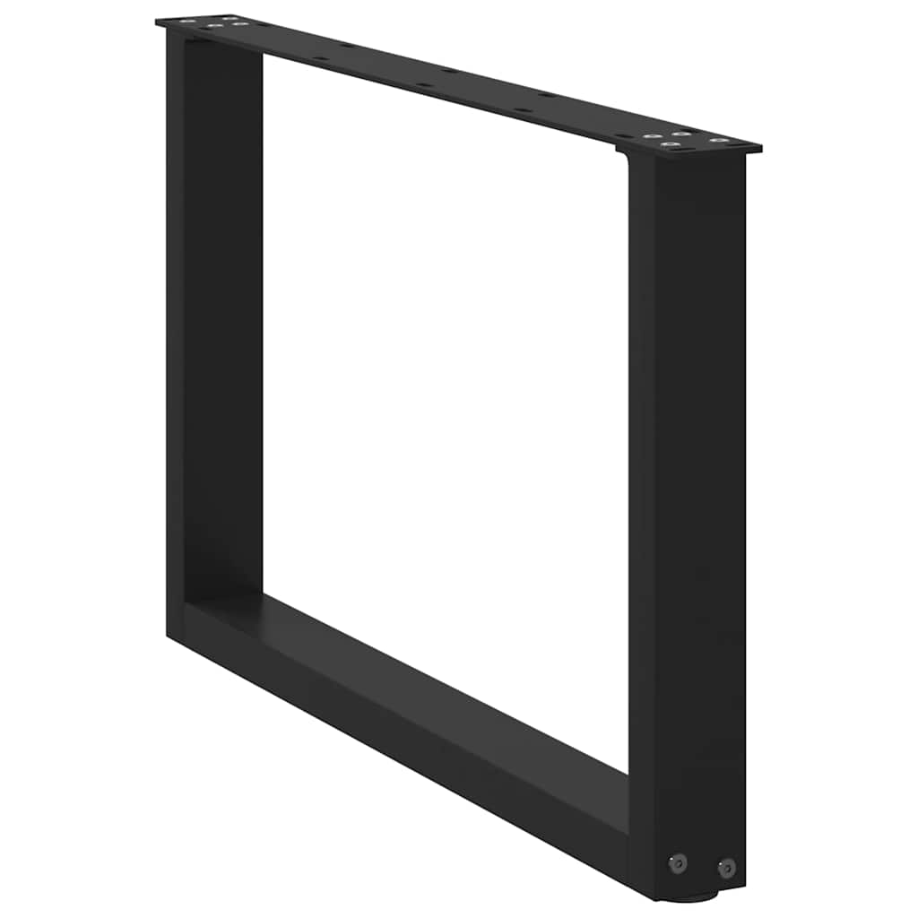Salongbordben U-formet 2 stk svart 70 x (42-43) cm stål