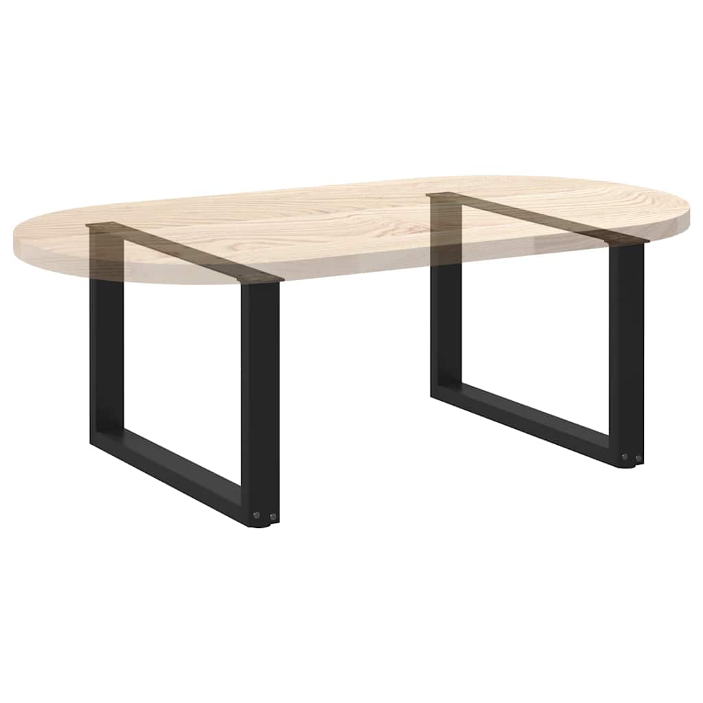 Salongbordben U-formet 2 stk svart 70 x (42-43) cm stål