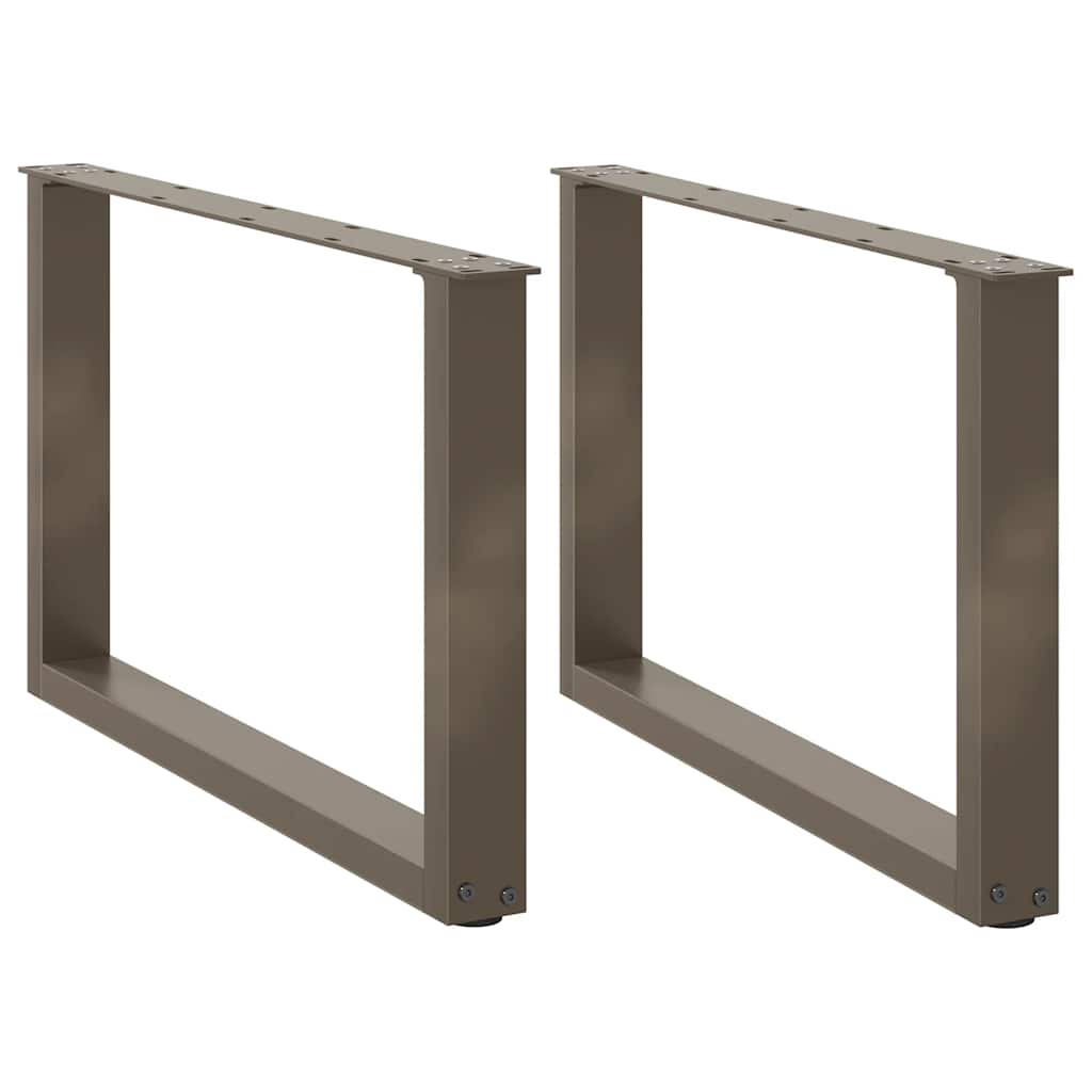 Salongbordben U-formet 2 stk naturstål 70 x (42-43) cm stål