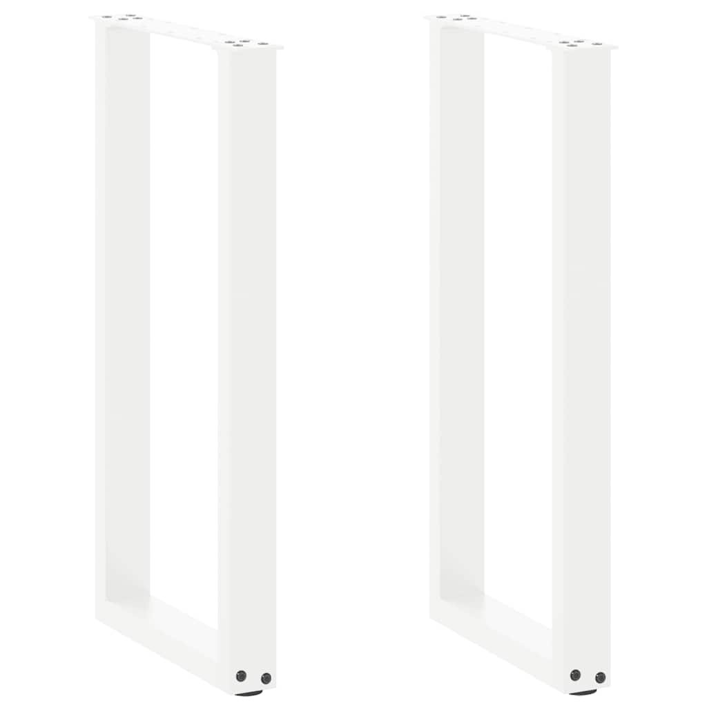 Konsollbordben U-formet 2 stk hvit 38 x (72-73) cm stål