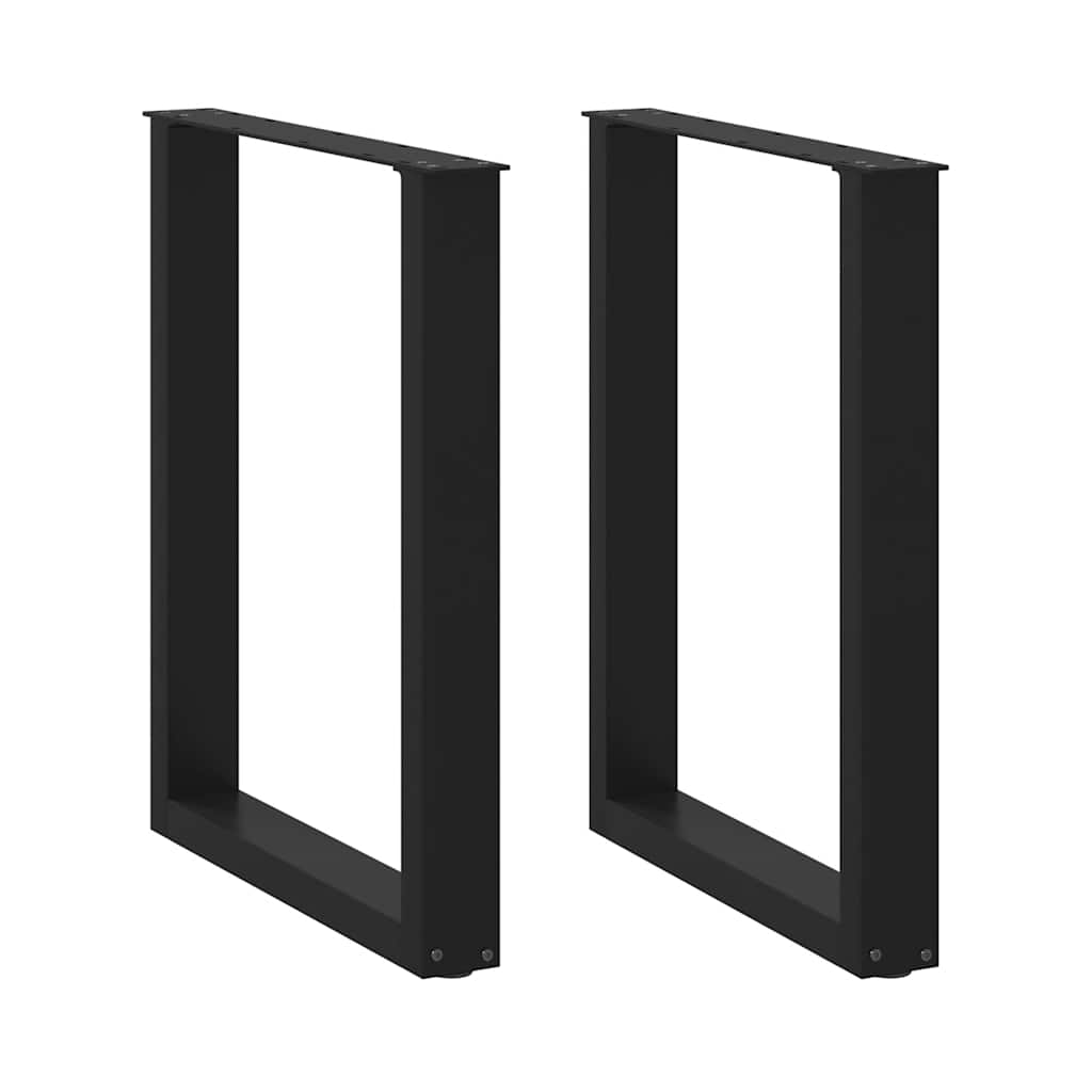 Spisebordben U-formet 2 stk svart 60 x (72-73) cm stål