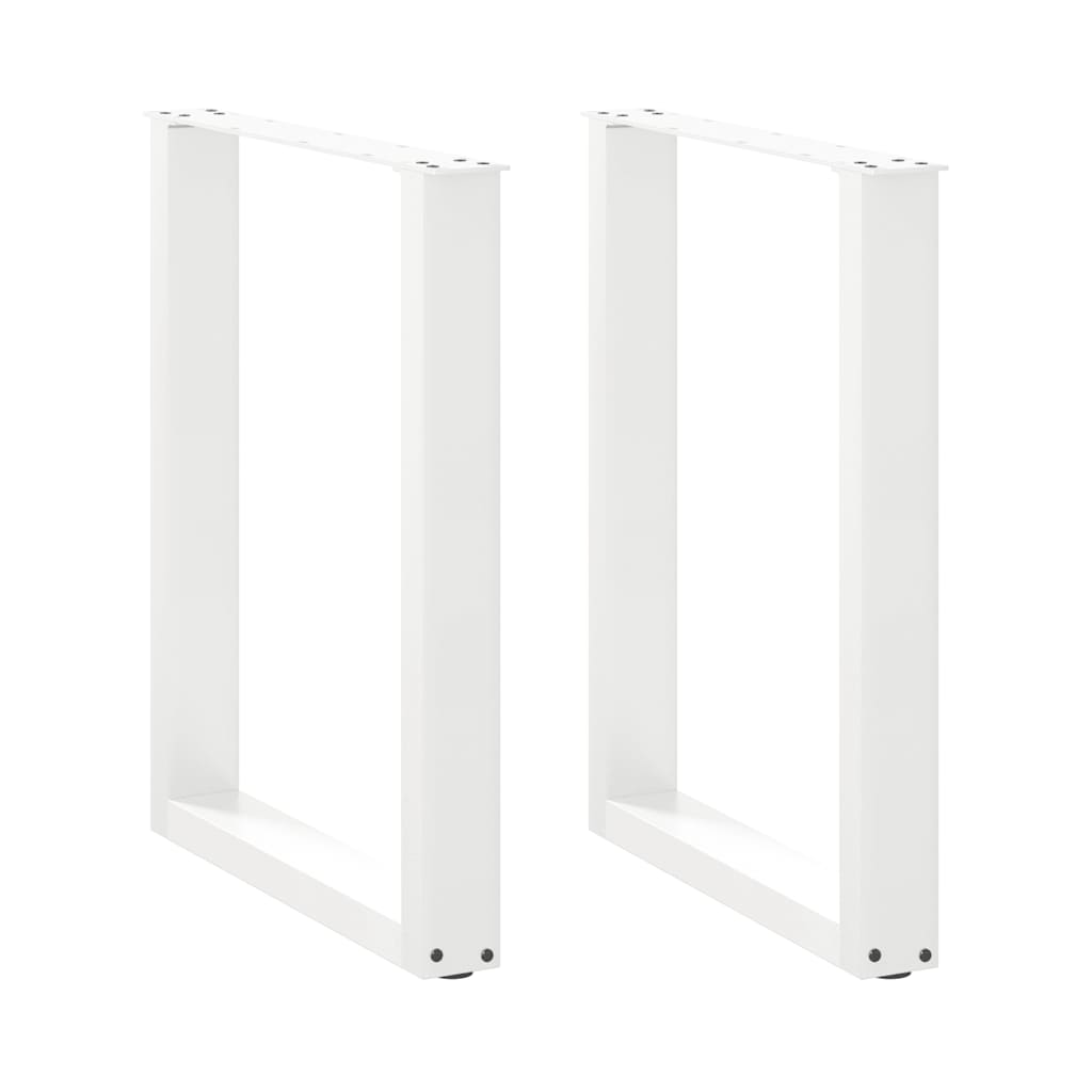 Spisebordben U-formet 2 stk hvit 70 x (72-73) cm stål