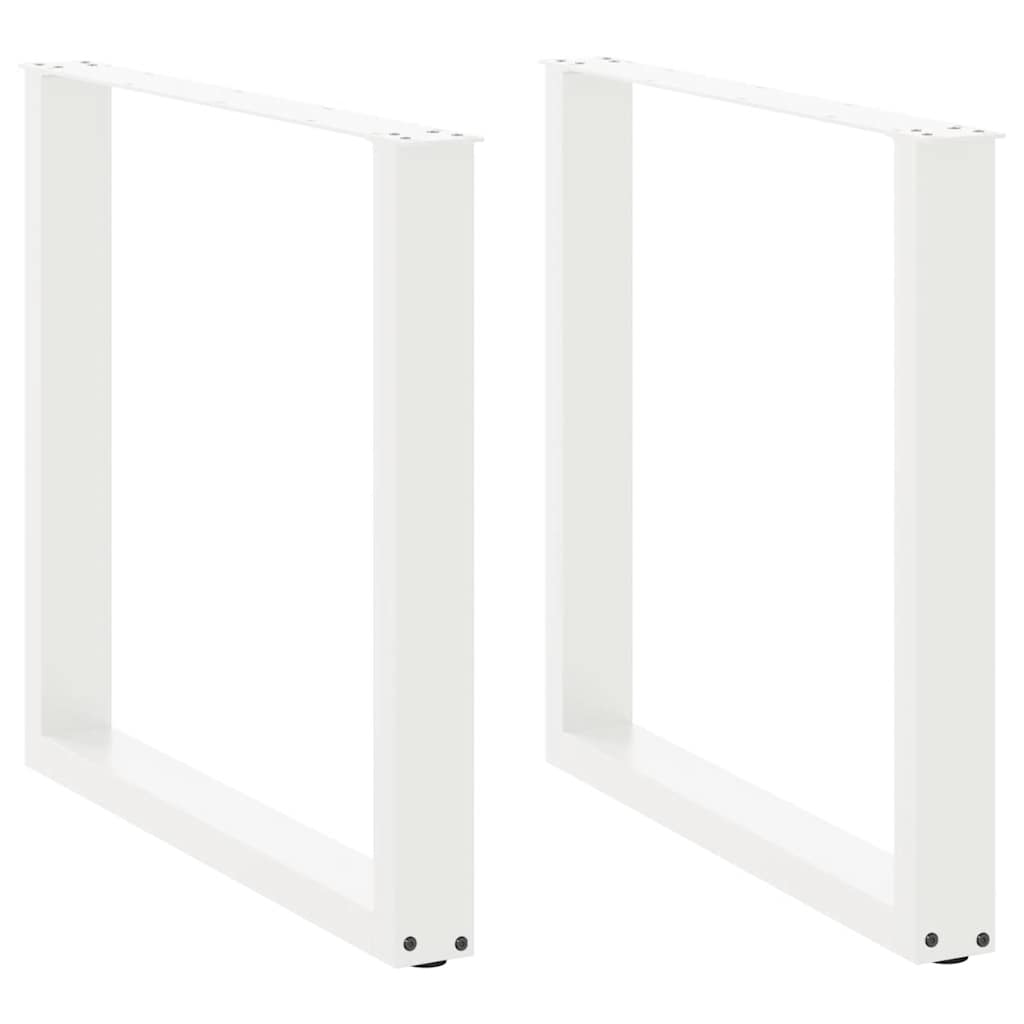 Spisebordben U-formet 2 stk hvit 80x(72-73) cm stål
