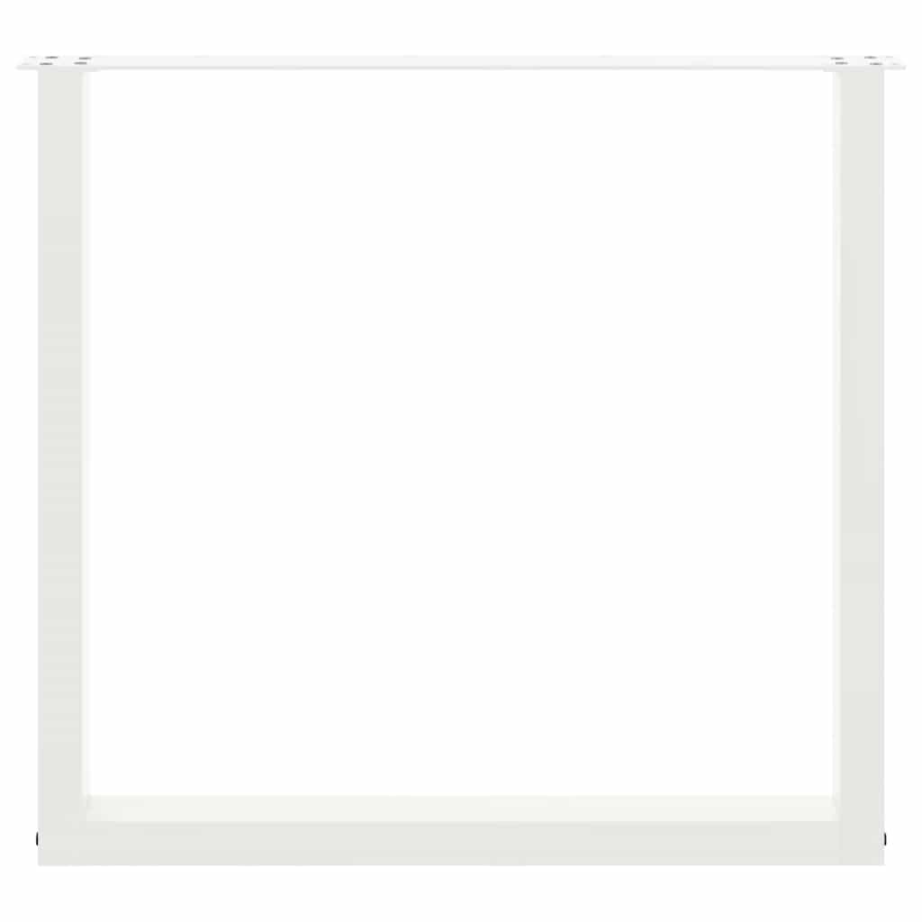 Spisebordben U-formet 2 stk hvit 80x(72-73) cm stål