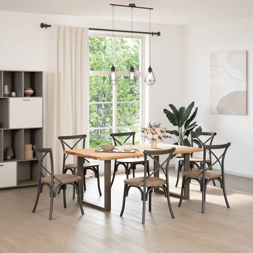 Spisebordben U-formet 2 stk naturstål 80 x (72-73) cm stål