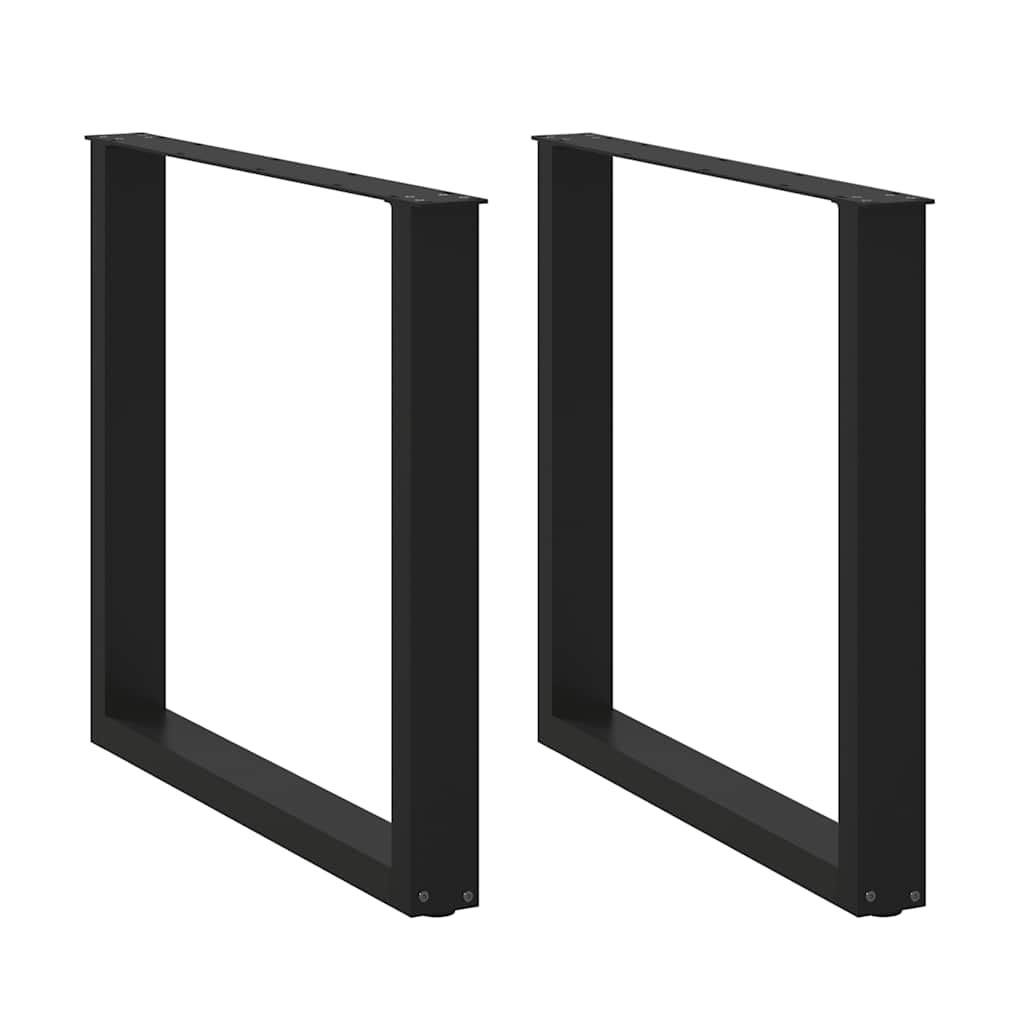Spisebordben U-formet 2 stk svart 90 x (72-73) cm stål