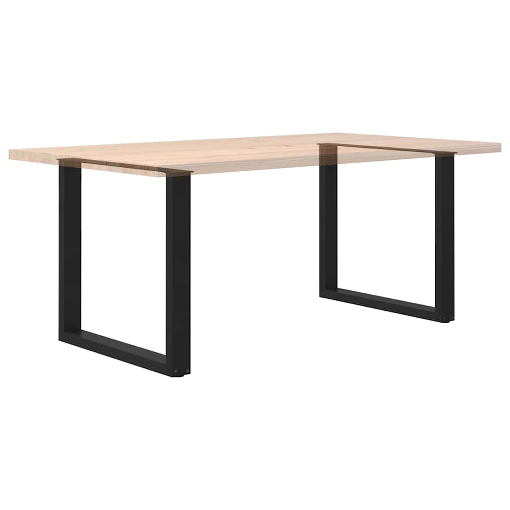 Spisebordben U-formet 2 stk svart 90 x (72-73) cm stål