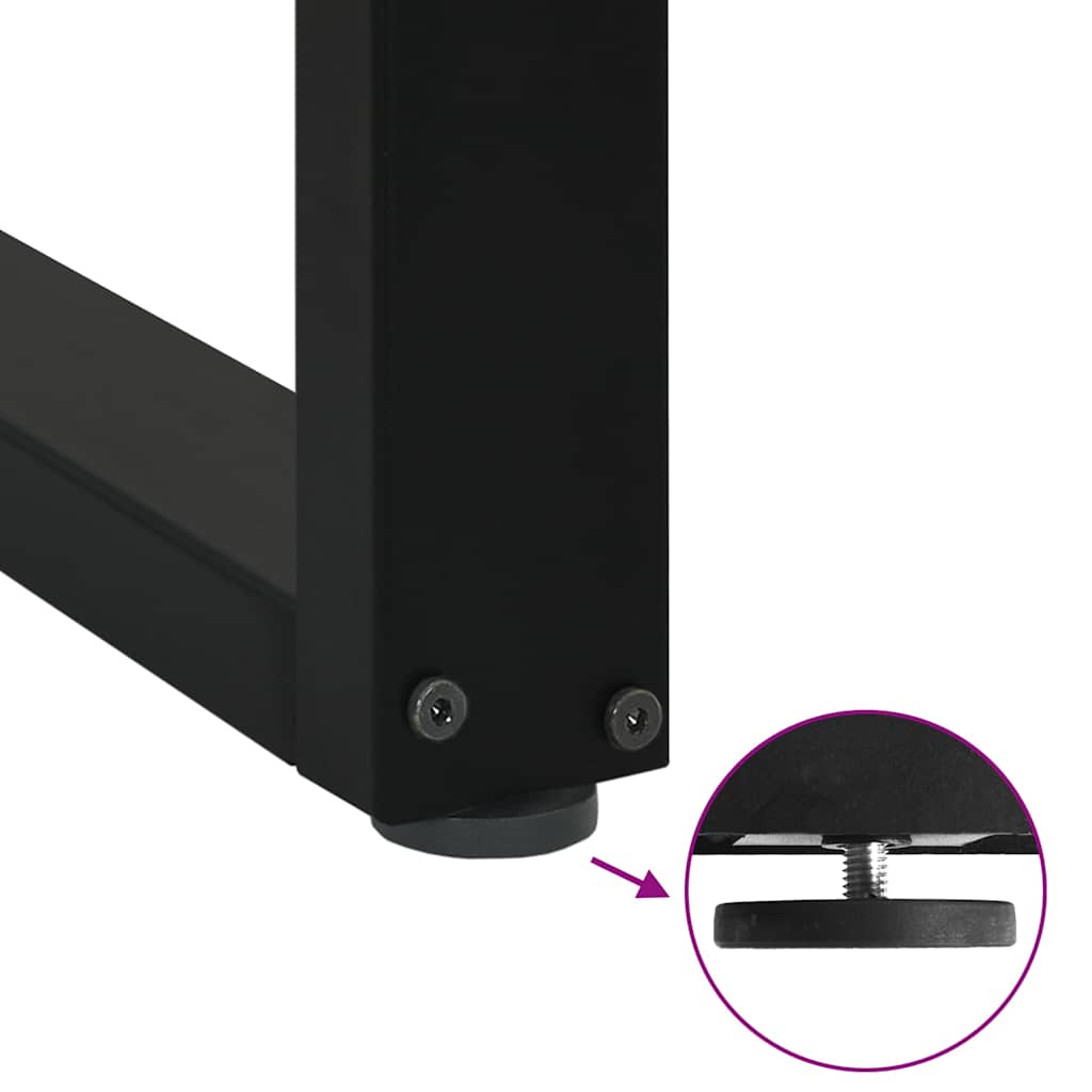 Spisebordben U-formet 2 stk svart 90 x (72-73) cm stål