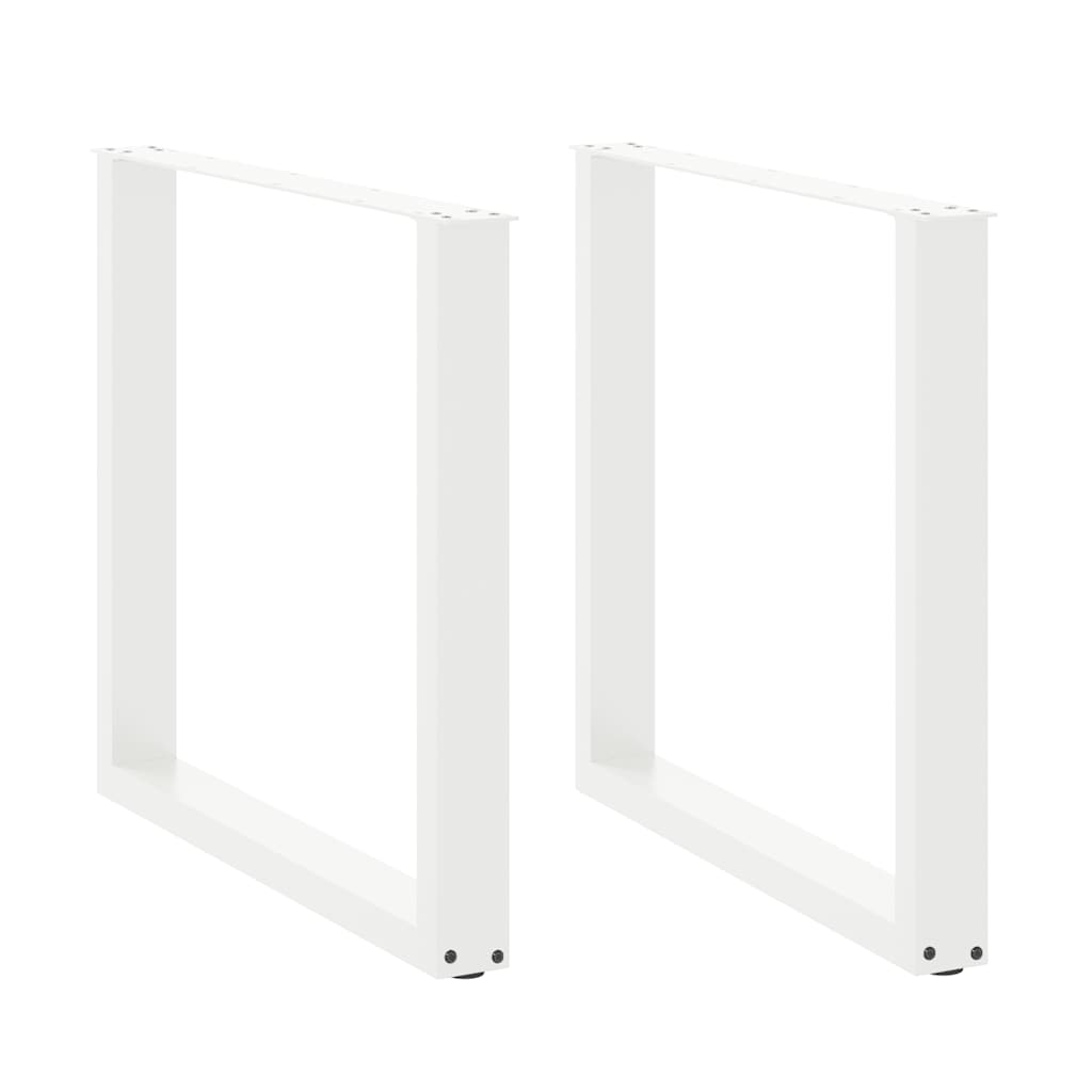 Spisebordben U-formet 2 stk hvit 90 x (72-73) cm stål