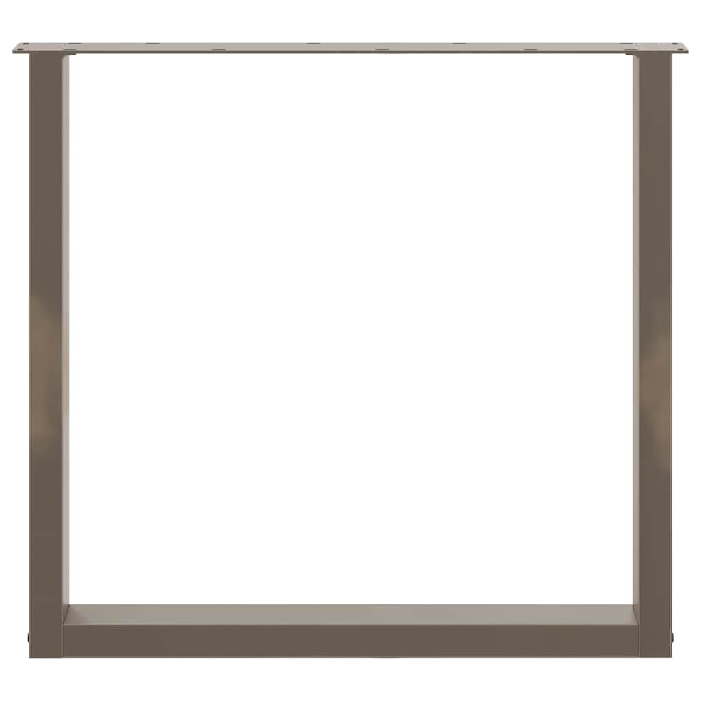 Spisebordben U-formet 2 stk naturstål 90 x (72-73) cm stål