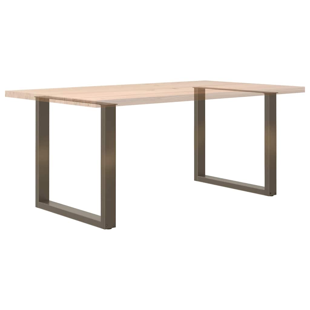 Spisebordben U-formet 2 stk naturstål 90 x (72-73) cm stål