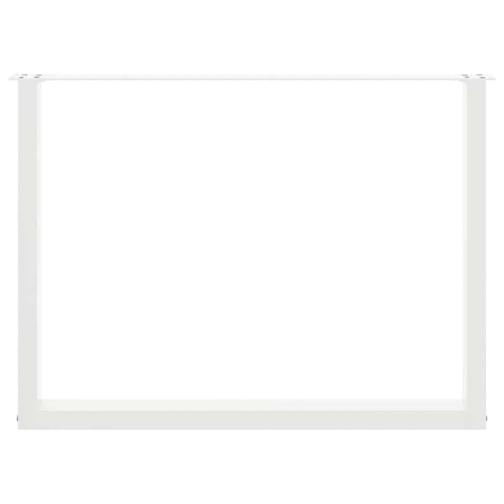 Spisebordben U-formet 2 stk hvit 100x(72-73) cm stål