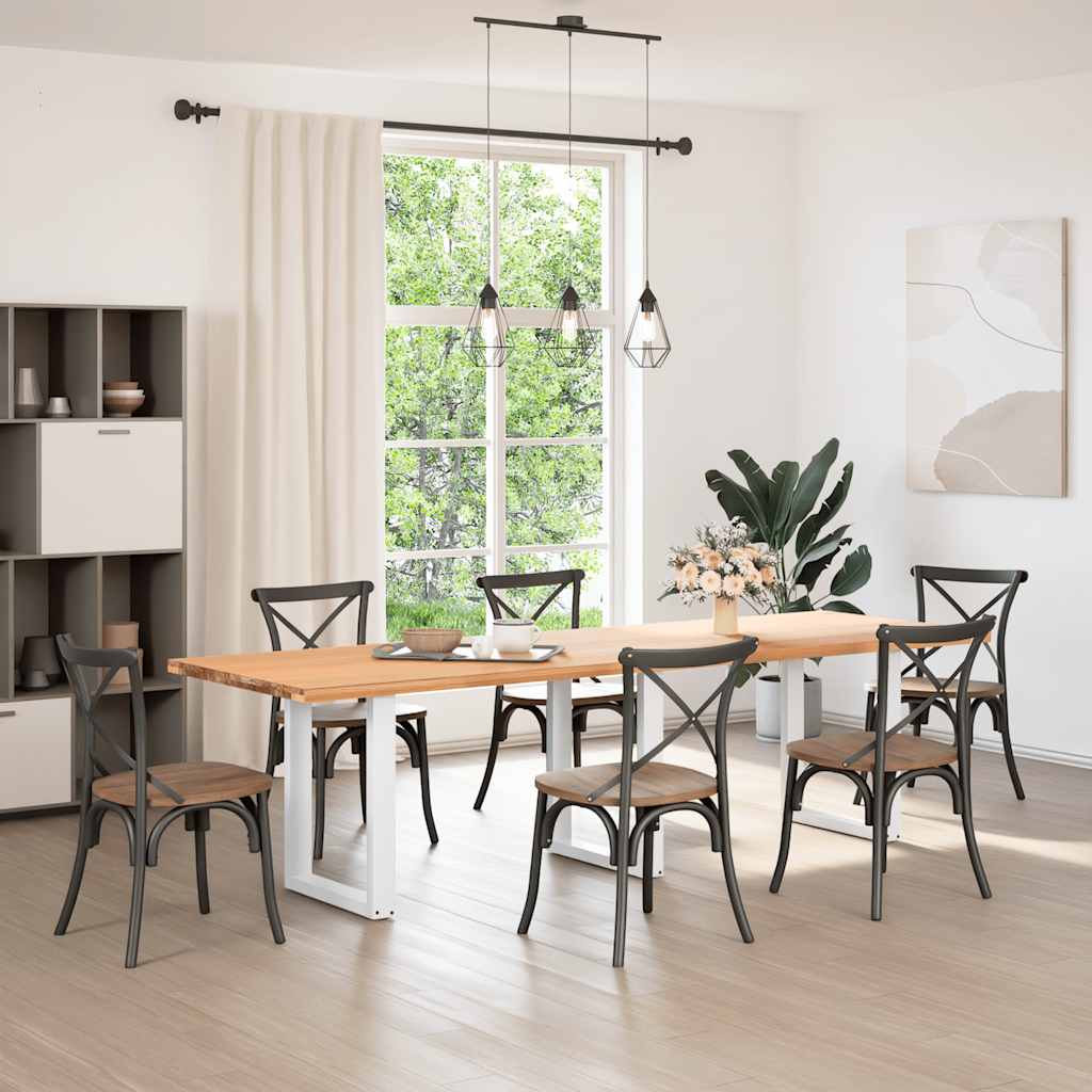 Spisebordben U-formet 3 stk hvit 70 x (72-73) cm stål