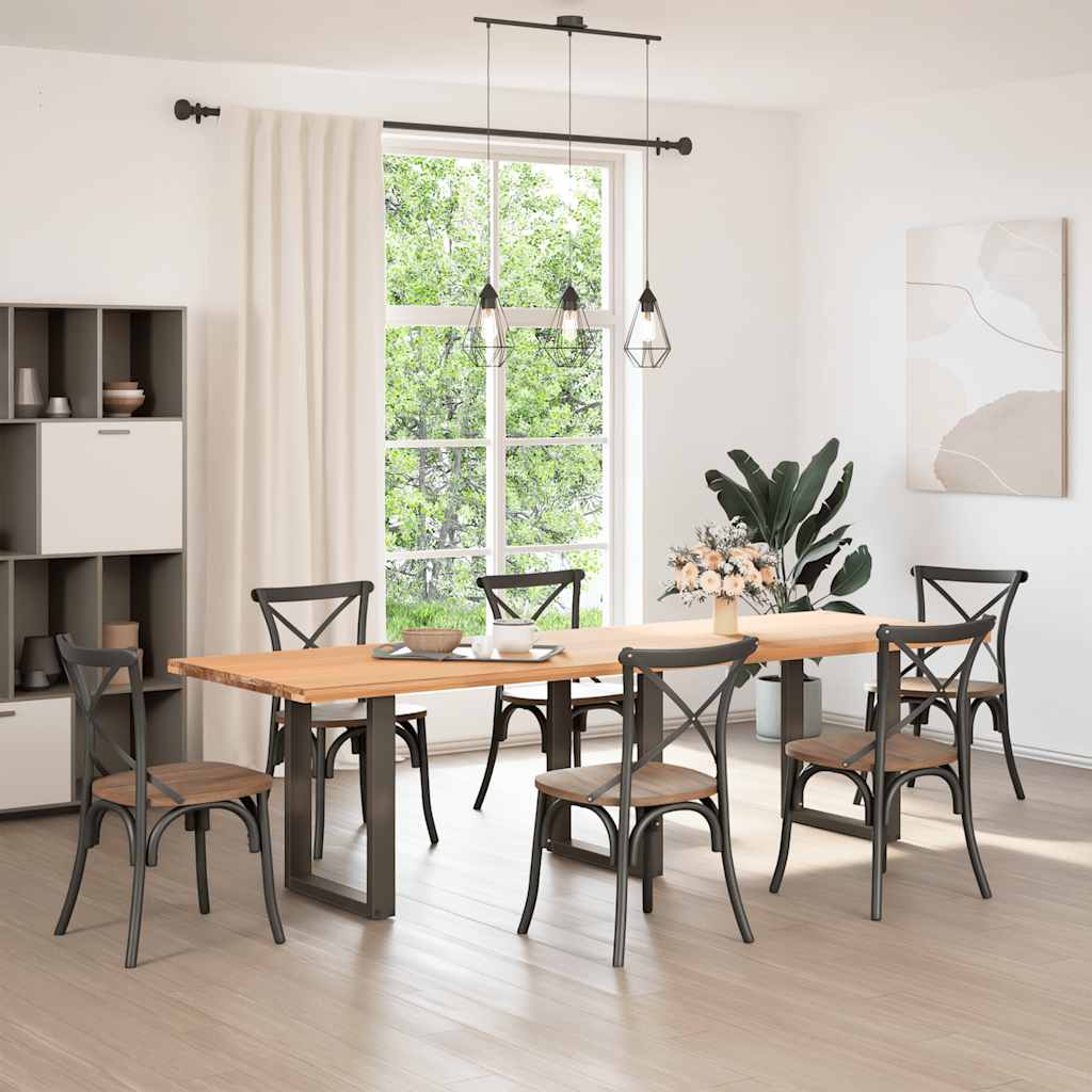 Spisebordben U-formet 3 stk naturstål 70 x (72-73) cm stål