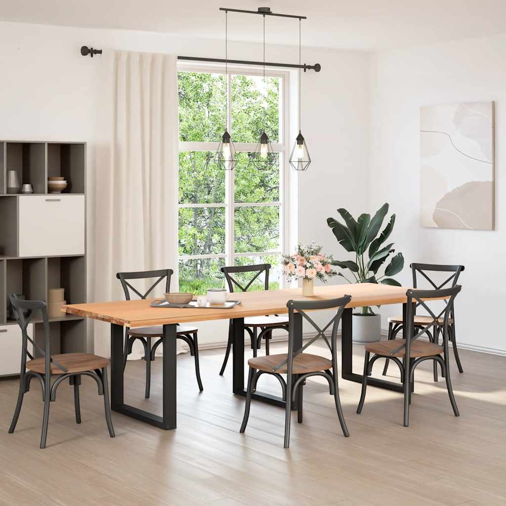 Spisebordben U-formet 3 stk svart 80x(72-73) cm stål