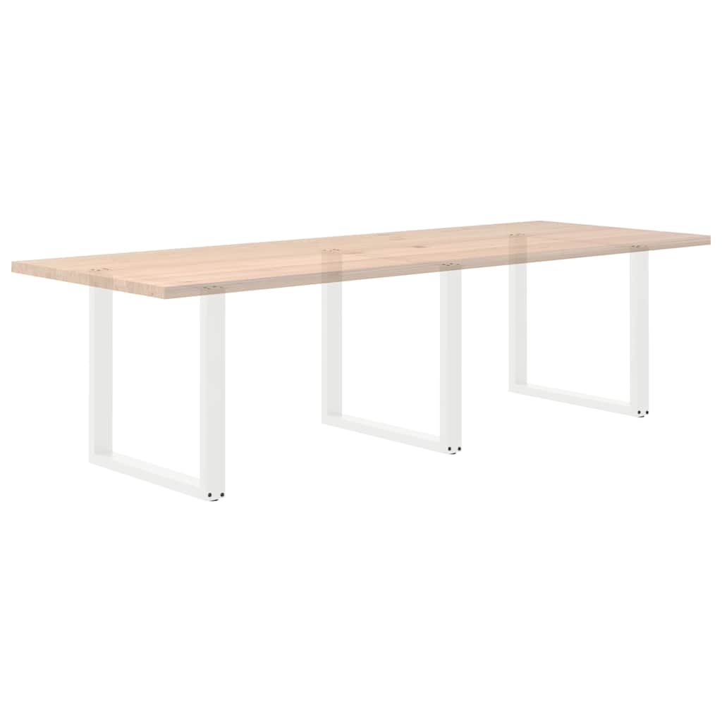 Spisebordben U-formet 3 stk hvit 80x(72-73) cm stål