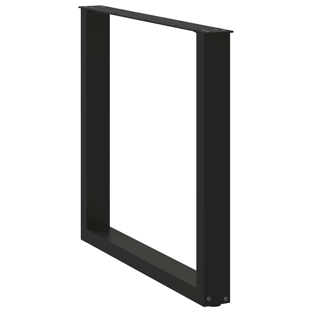 Spisebordben U-formet 3 stk svart 90 x (72-73) cm stål