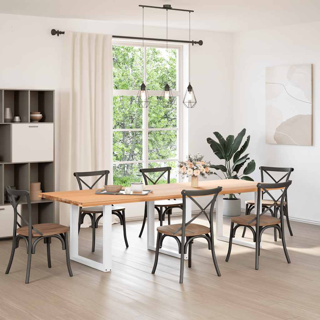 Spisebordben U-formet 3 stk hvit 90 x (72-73) cm stål