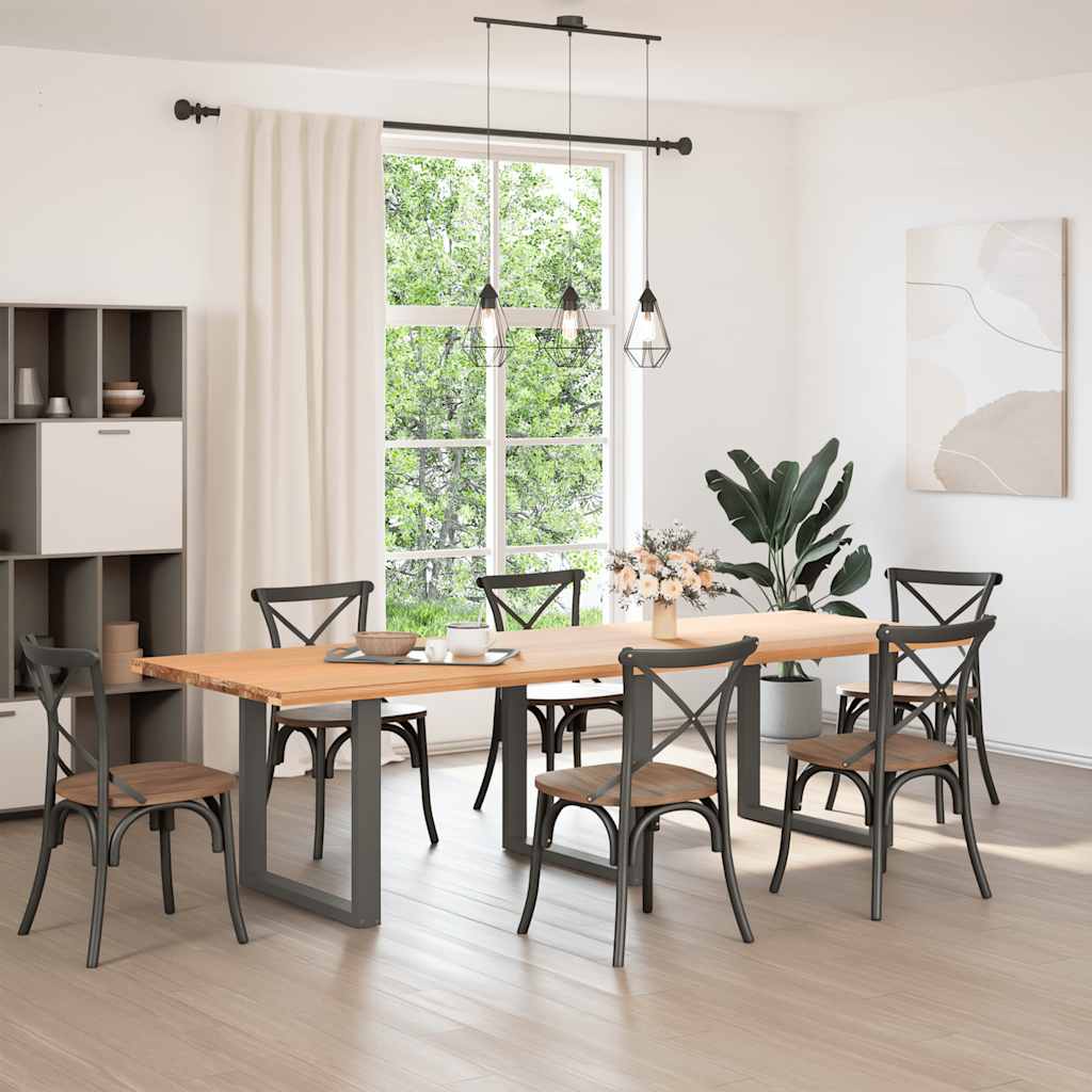 Spisebordben U-formet 3 stk antrasitt 90 x (72-73) cm stål