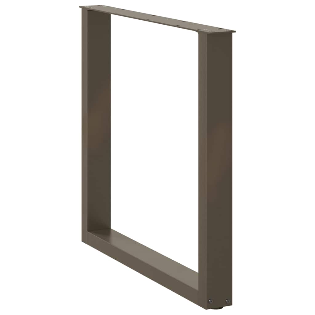 Spisebordben U-formet 3 stk naturstål 90 x (72-73) cm stål