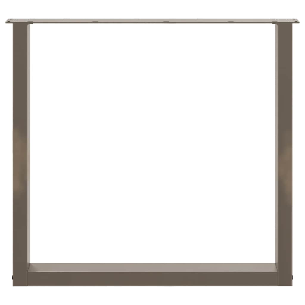 Spisebordben U-formet 3 stk naturstål 90 x (72-73) cm stål